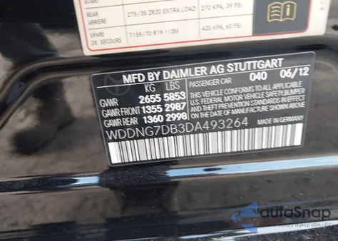 2013 Mercedes-Benz S 550 из США, поврежденный, VIN WDDNG7DB3DA493264